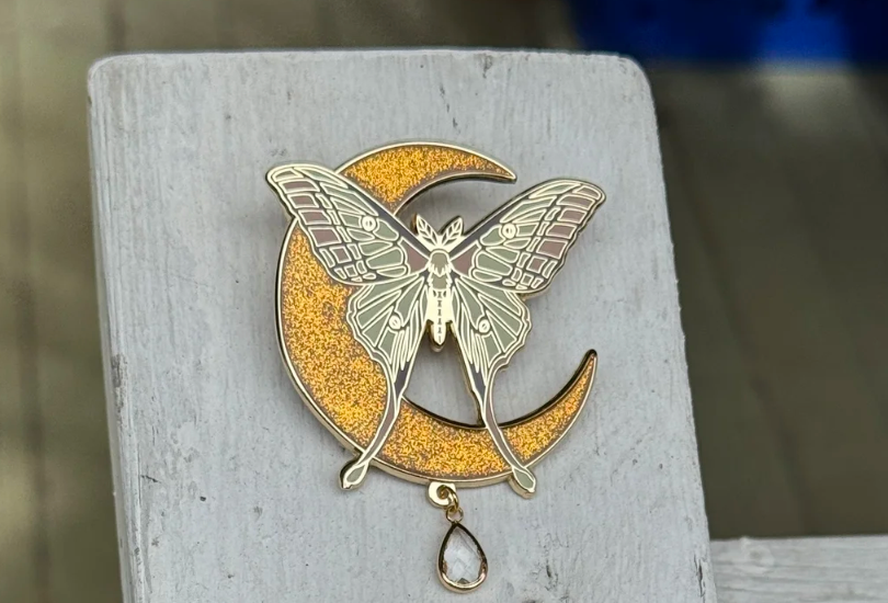 Of Moth & Flame "Hybrid Moon Moth" Enamel Pin