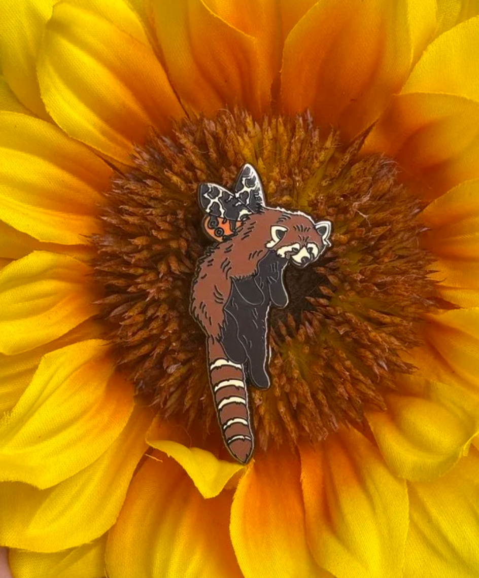 Of Moth & Flame "Red Panda Fairy" Enamel Pin