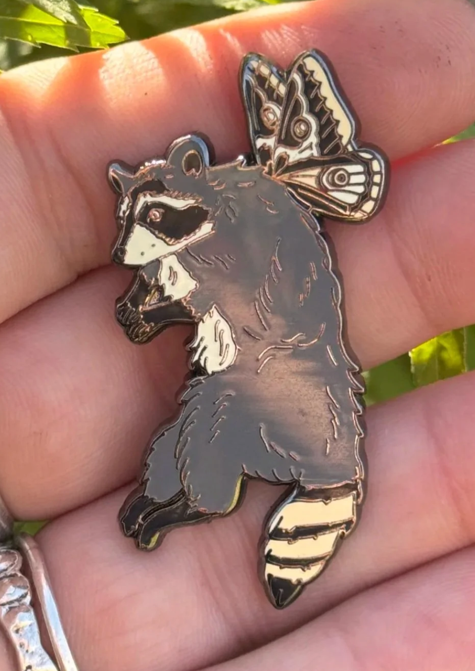 Of Moth & Flame "Raccoon Fairy" Enamel Pin