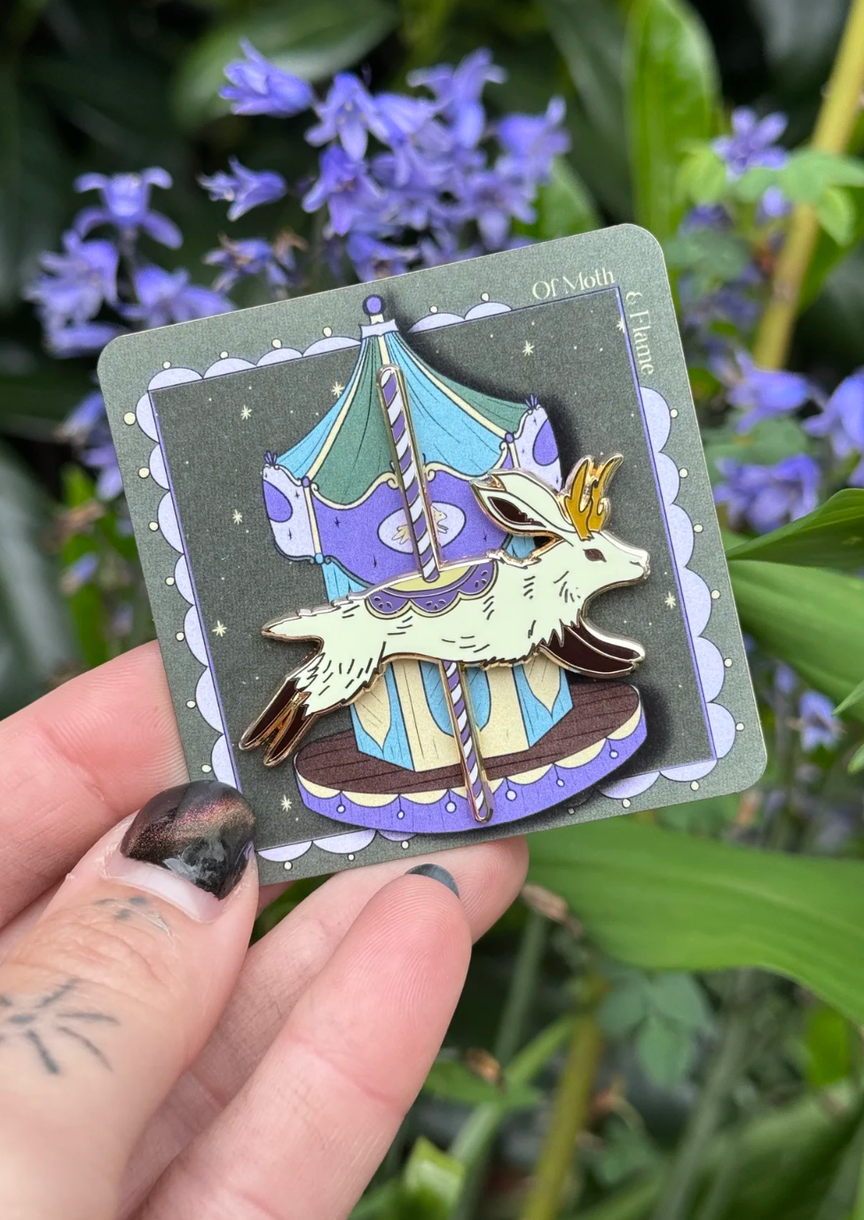 Of Moth & Flame "Carousel Jackalope" Enamel Pin
