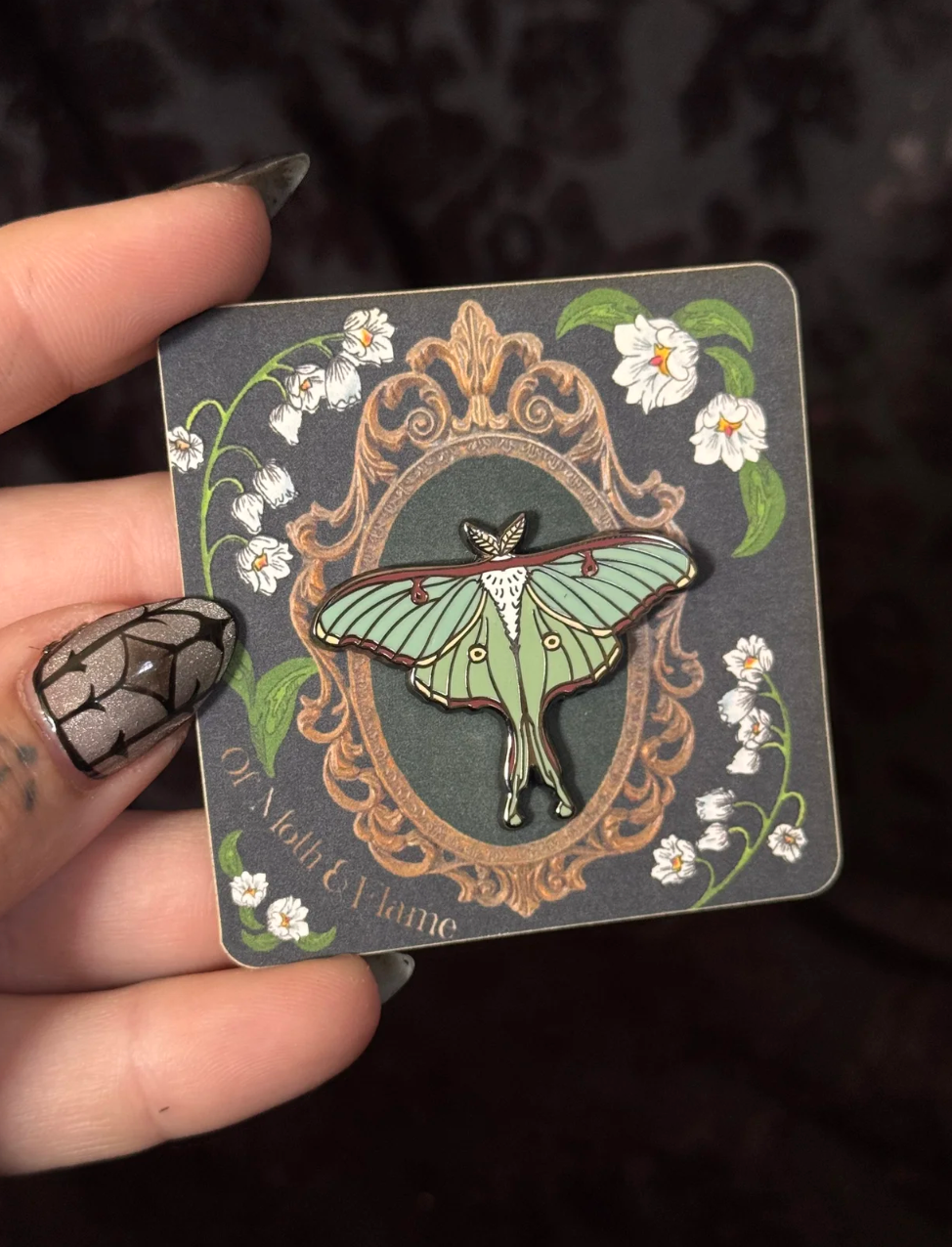 Of Moth & Flame "Luna Moth" Enamel Pin