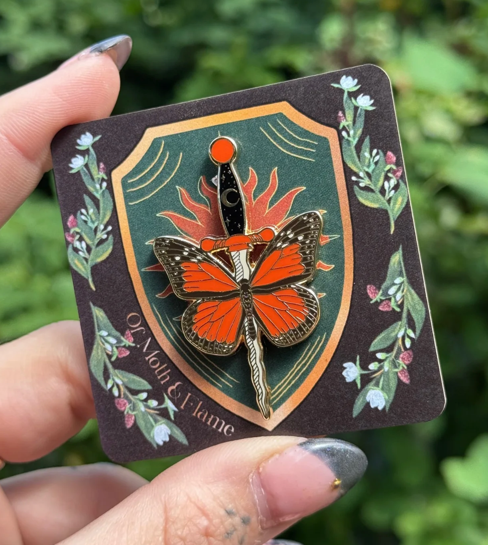 Of Moth & Flame "Monarch & Sword" Enamel Pin