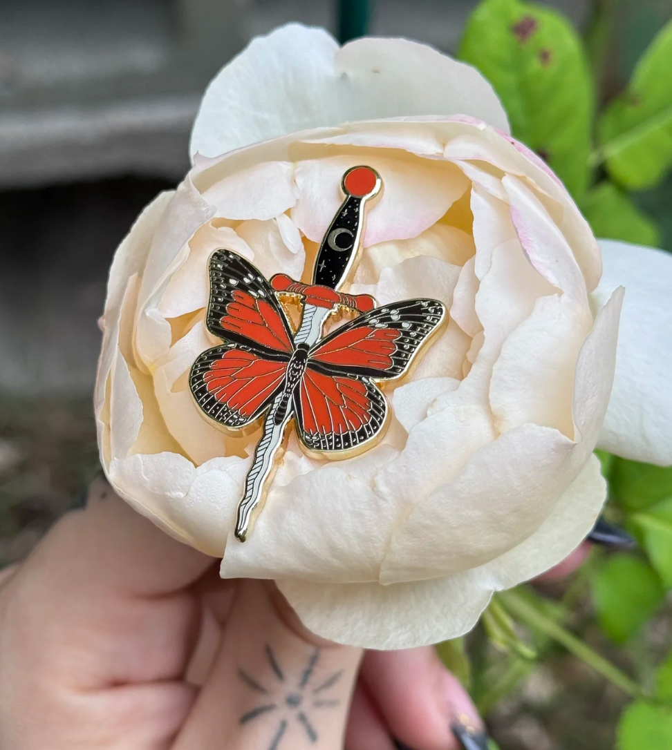 Of Moth & Flame "Monarch & Sword" Enamel Pin