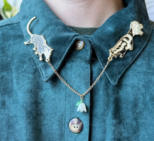 Of Moth and Flame "Critter" Collar Pin Set