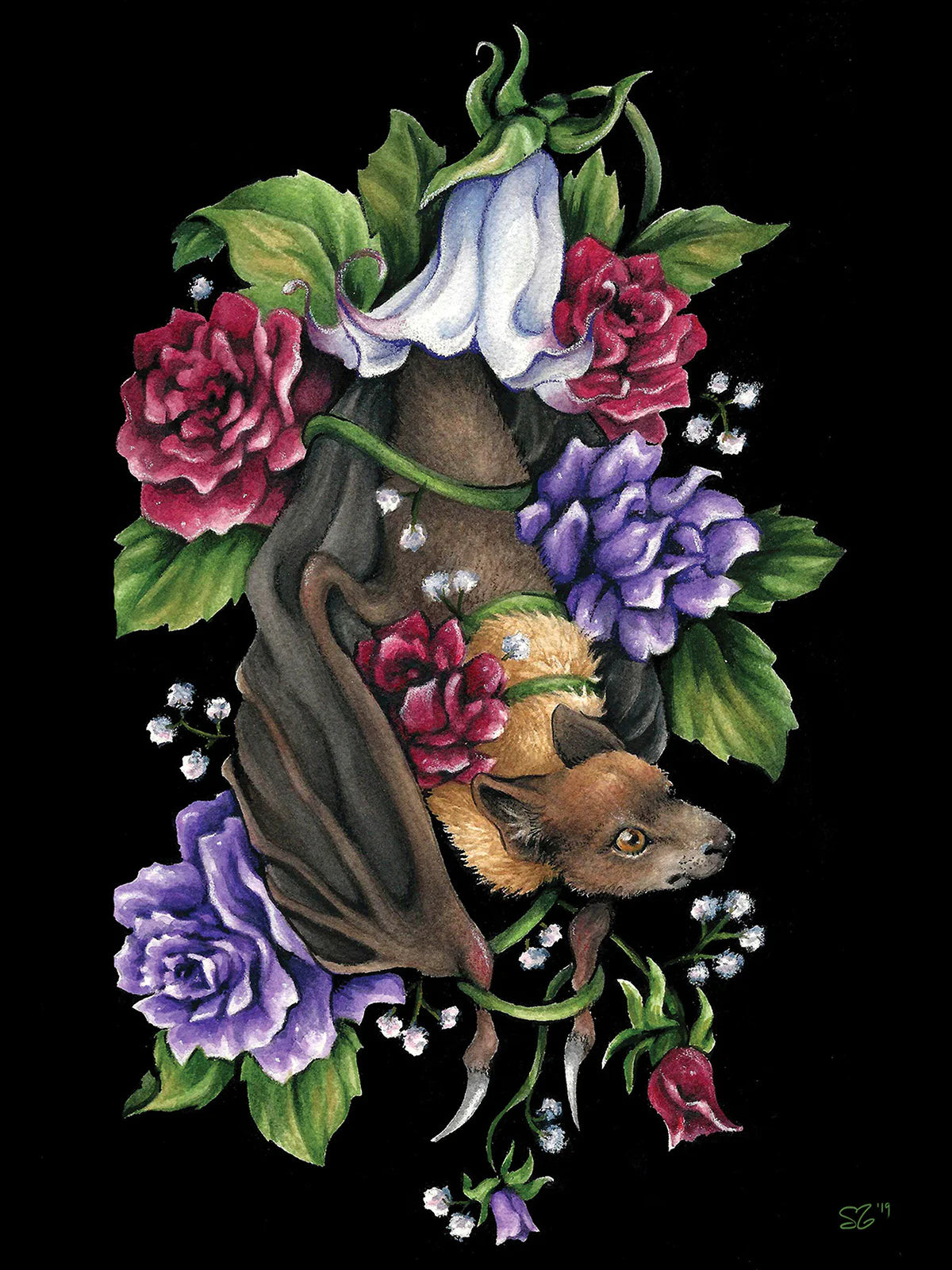 Steph Stevenson "Forbidden Fruit Bat" Print