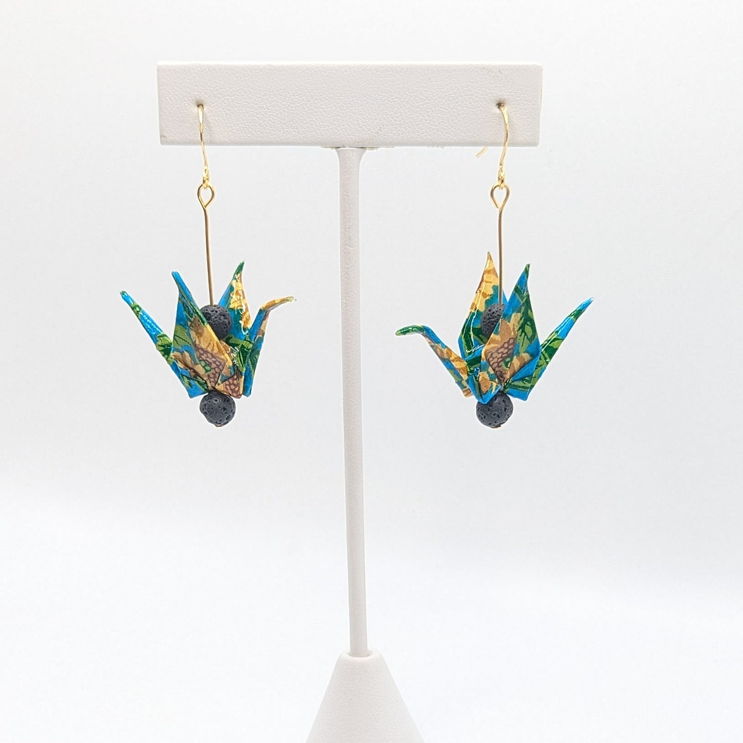 Chronic Baubles Origami Jewelry "Sunflowers" Crane Earrings