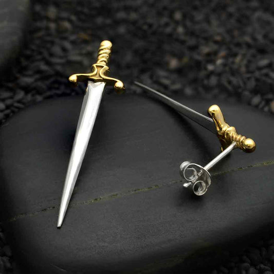 Nina Designs Mixed Metal Sword Earrings