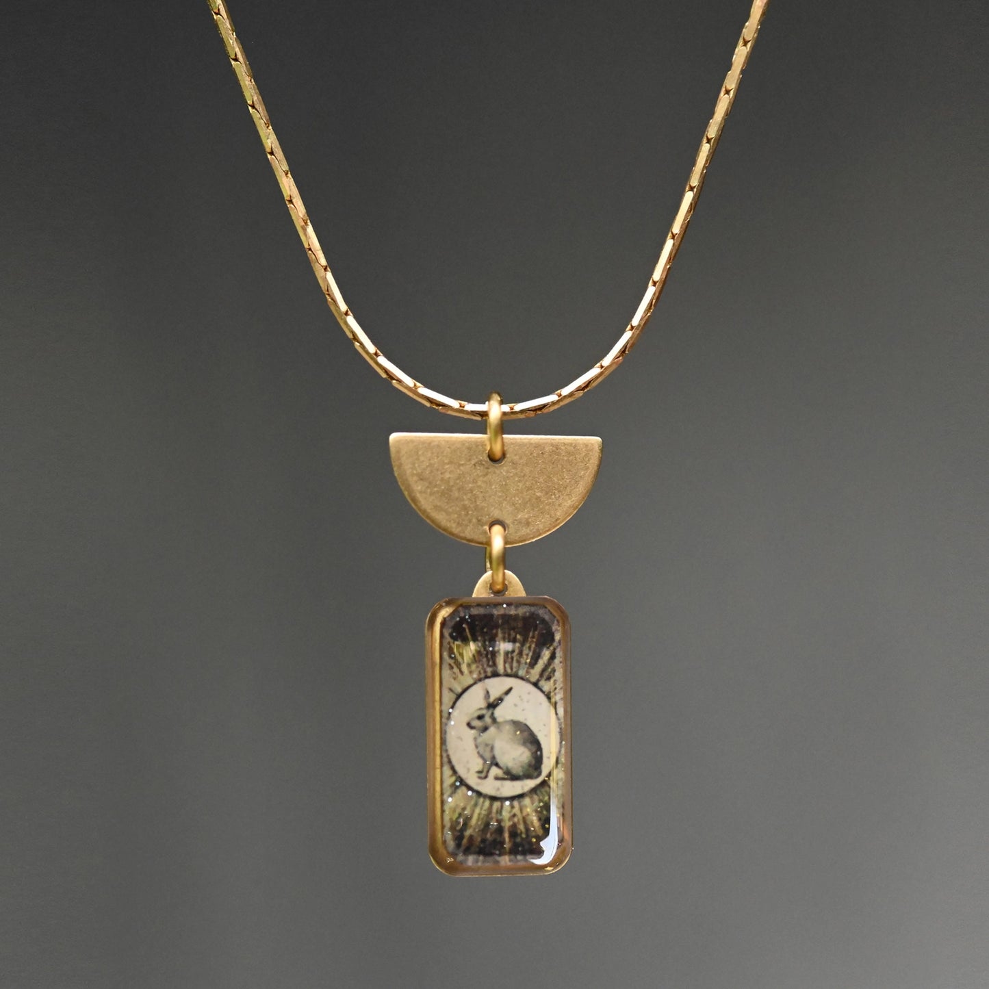 KBD Studios Half Moon w/Bunny Necklace *PRE-ORDER 10/15*