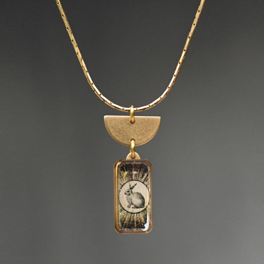 KBD Studios Half Moon w/Bunny Necklace *PRE-ORDER 10/15*