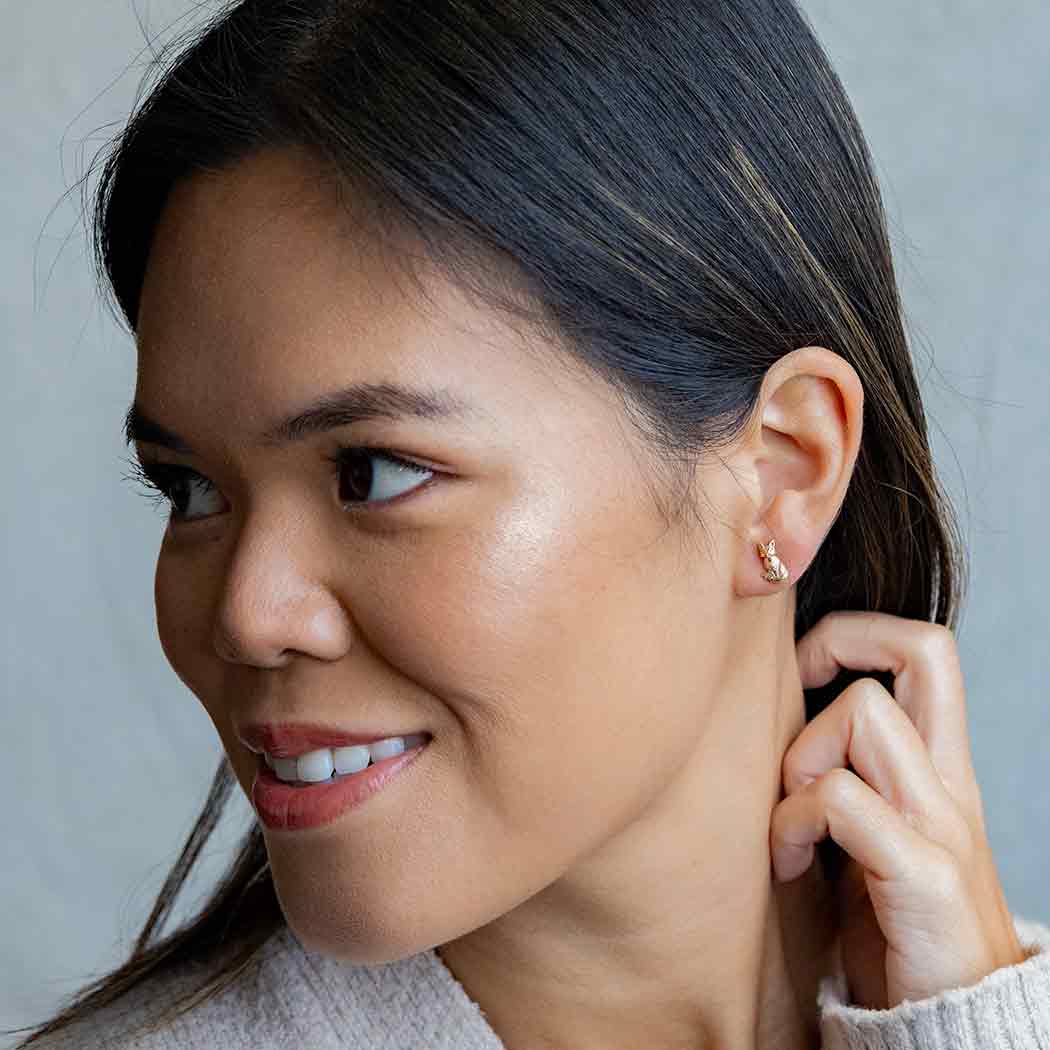 Nina Designs Bronze Fox Post Earrings