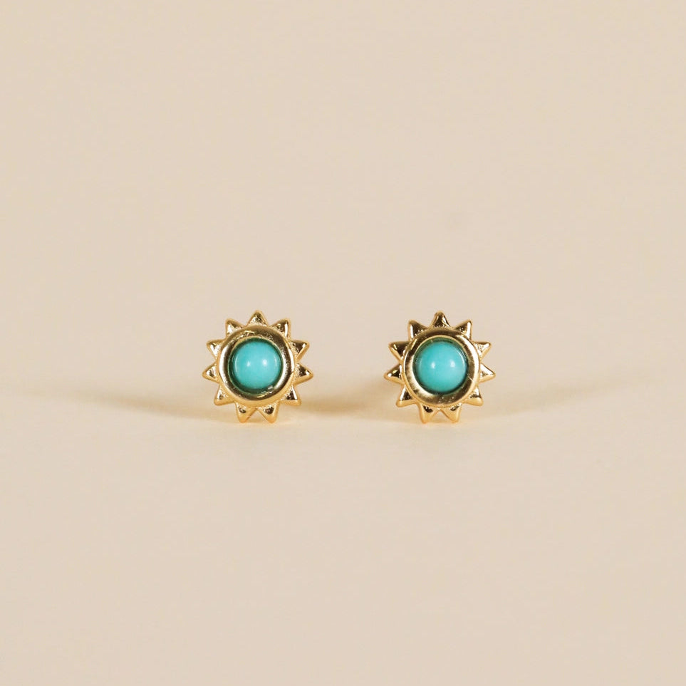 JaxKelly Turquoise Sun Stud Earrings