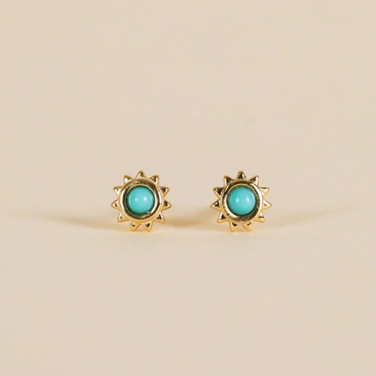 JaxKelly Turquoise Sun Stud Earrings