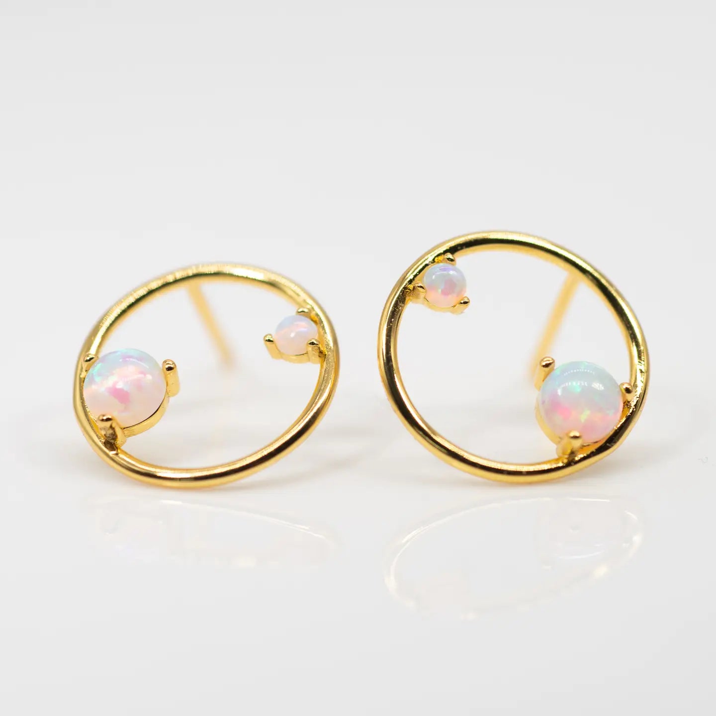 Leslie Francesca Opal Double Disc Earrings