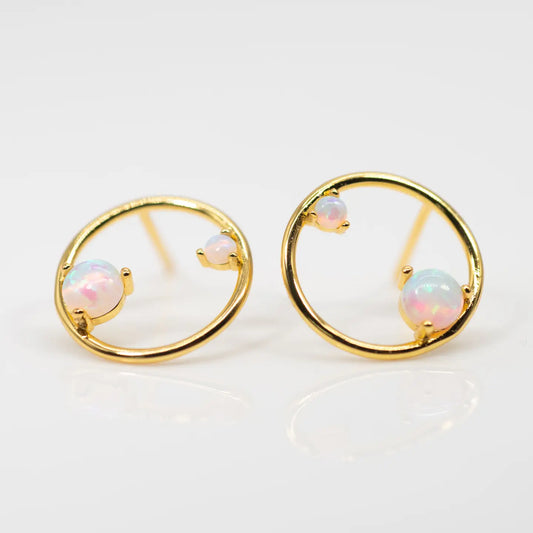 Leslie Francesca Opal Double Disc Earrings