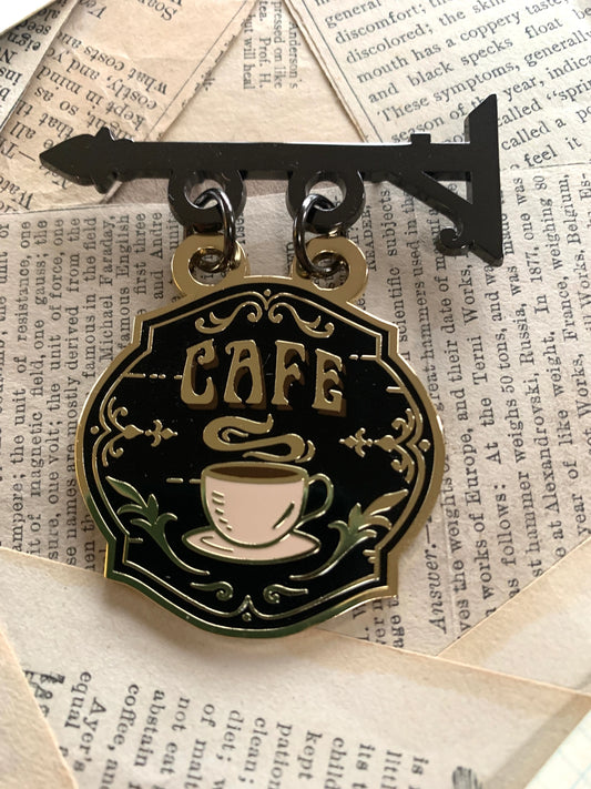 The Creeping Moon "Cafe Shop Sign" Enamel Pin