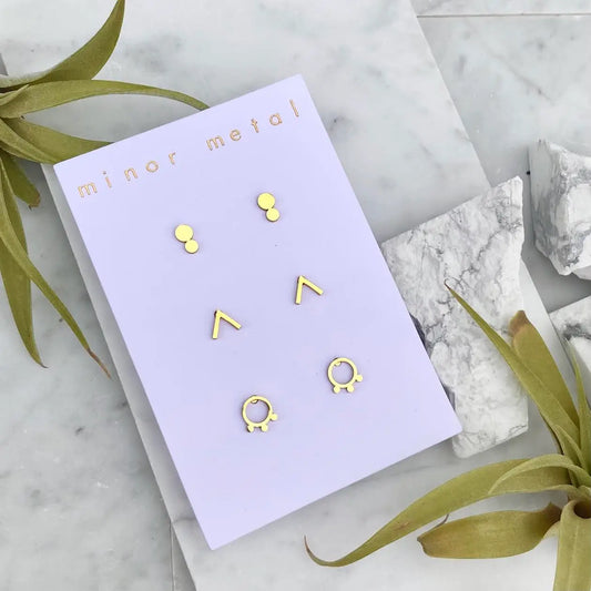 Minor Metal Circular 3-Stud Set