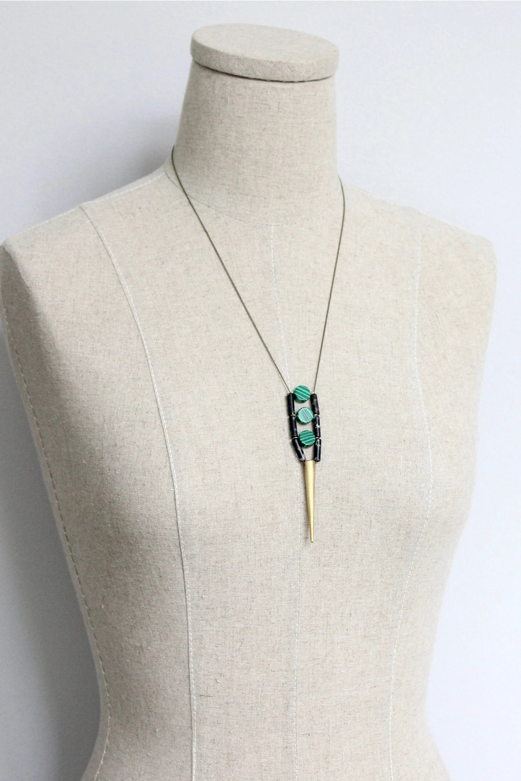 David Aubrey Malachite Spike Necklace