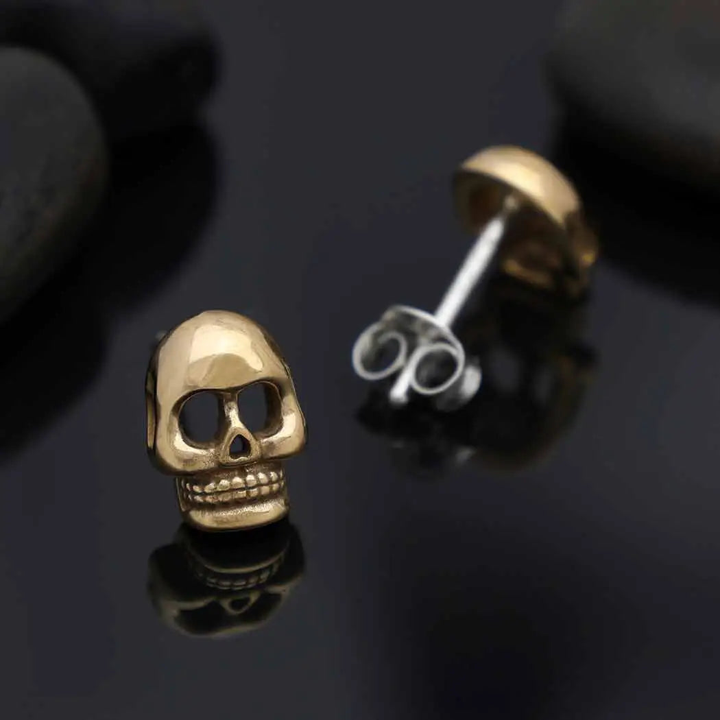 Nina Designs "Bronze Skull" Studs