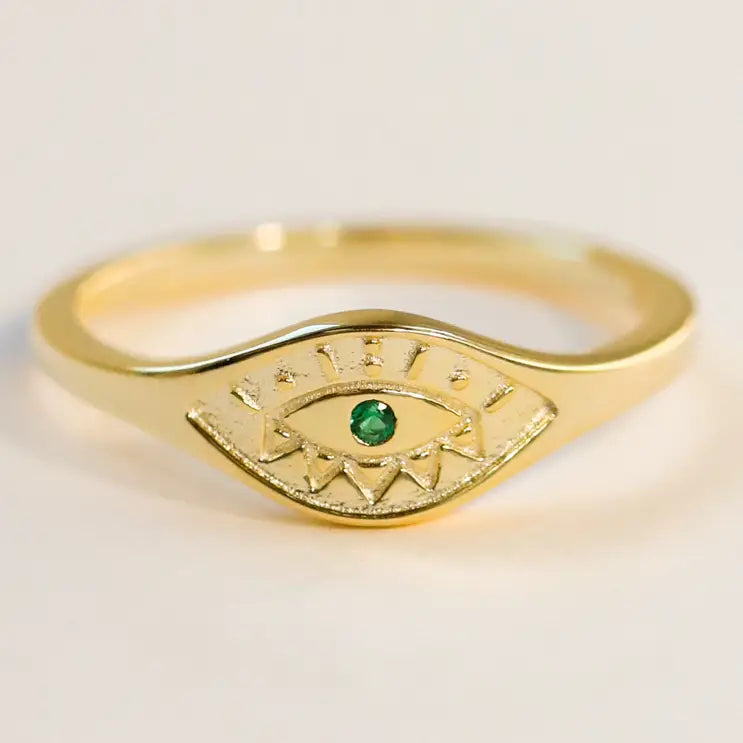 JaxKelly "Emerald Evil Eye" Ring *PRE-ORDER 11/13*