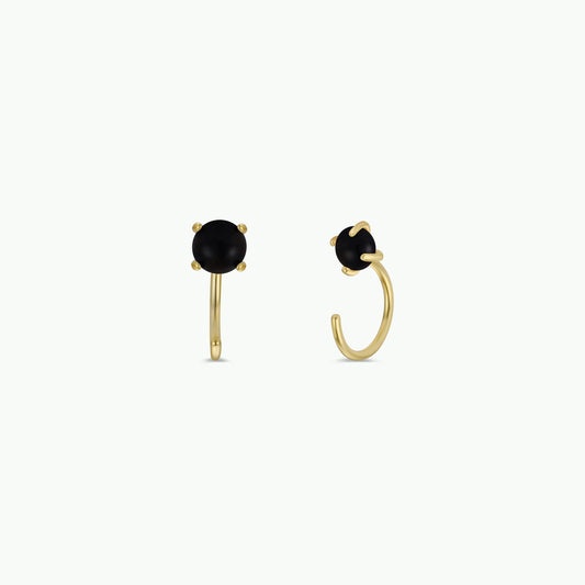 Pendientes Huggie de obsidiana de JaxKelly