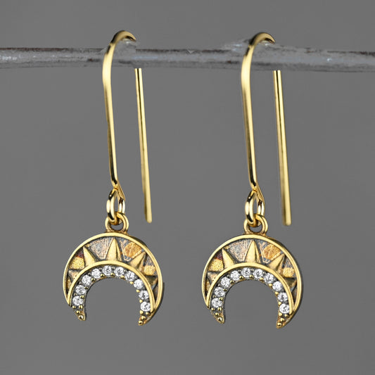 KBD Studios Vintage Deco Crescent Earrings *PRE-ORDER 10/15*