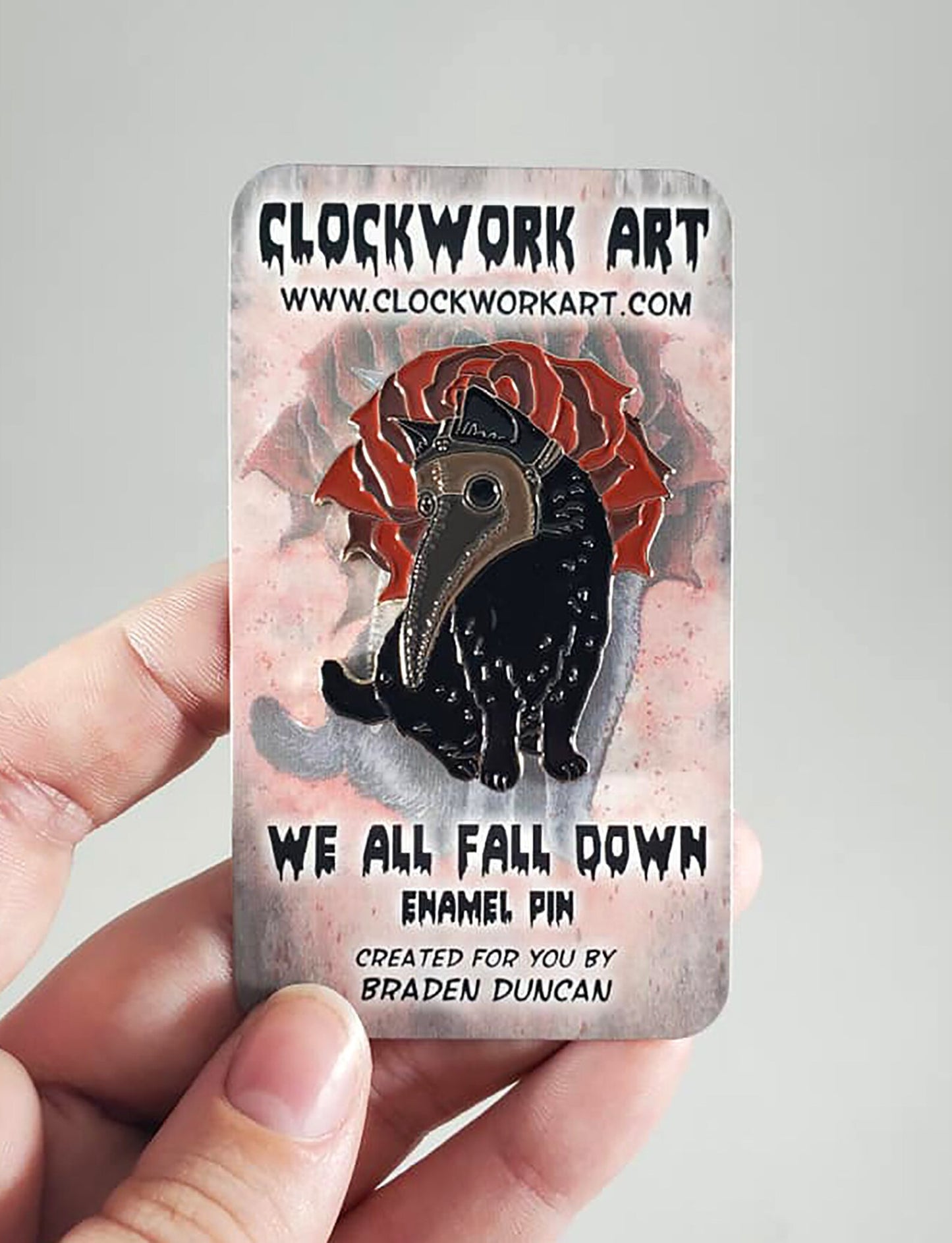 Clockwork Art "We All Fall Down" Enamel Pin
