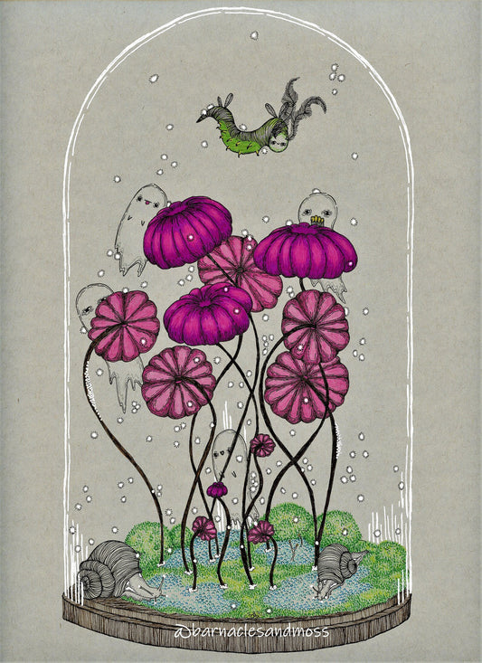 Barnacles and Moss "Purple Pinwheel Terrarium"