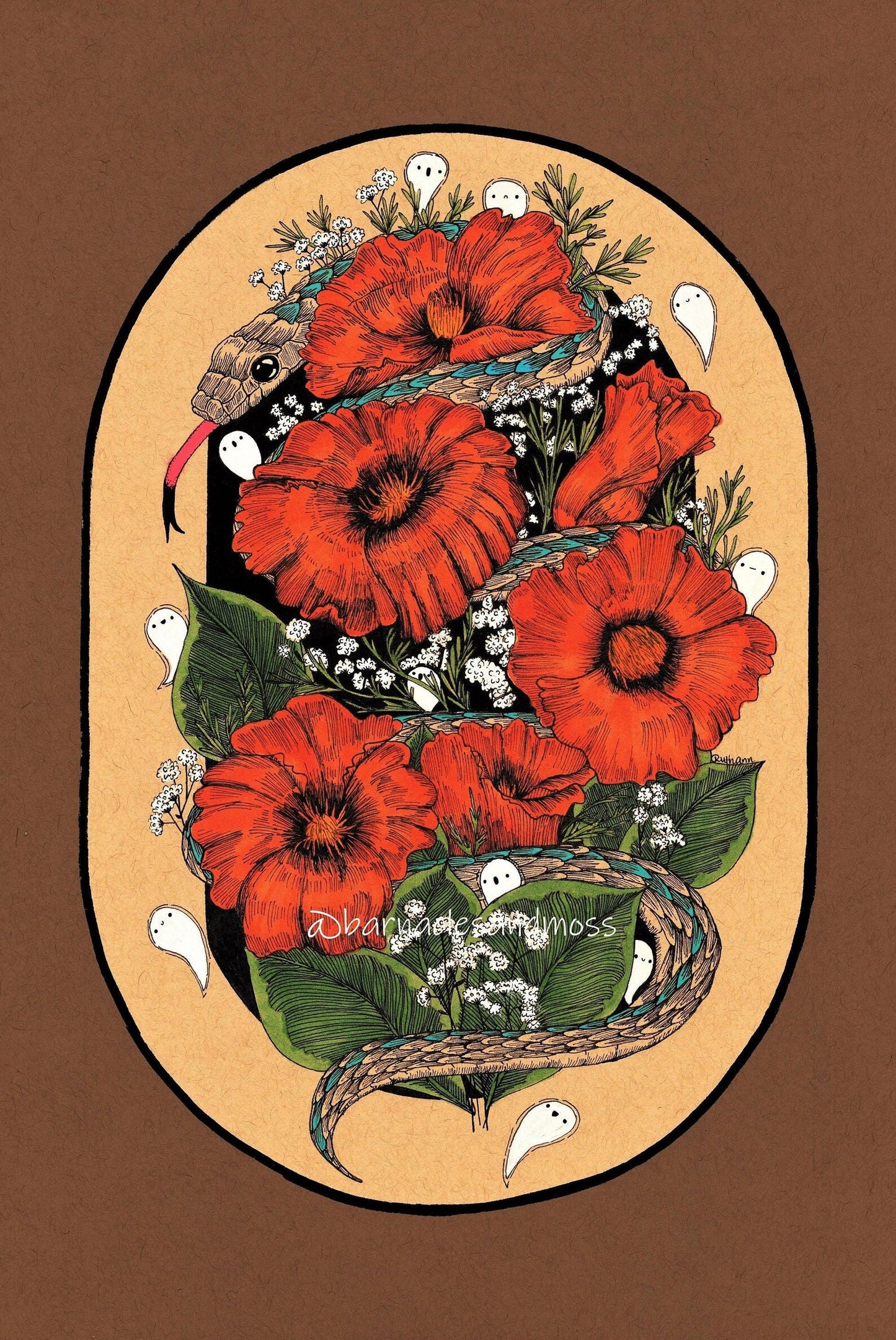 Barnacles and Moss "Garter Snake in the Haunted Poppies"