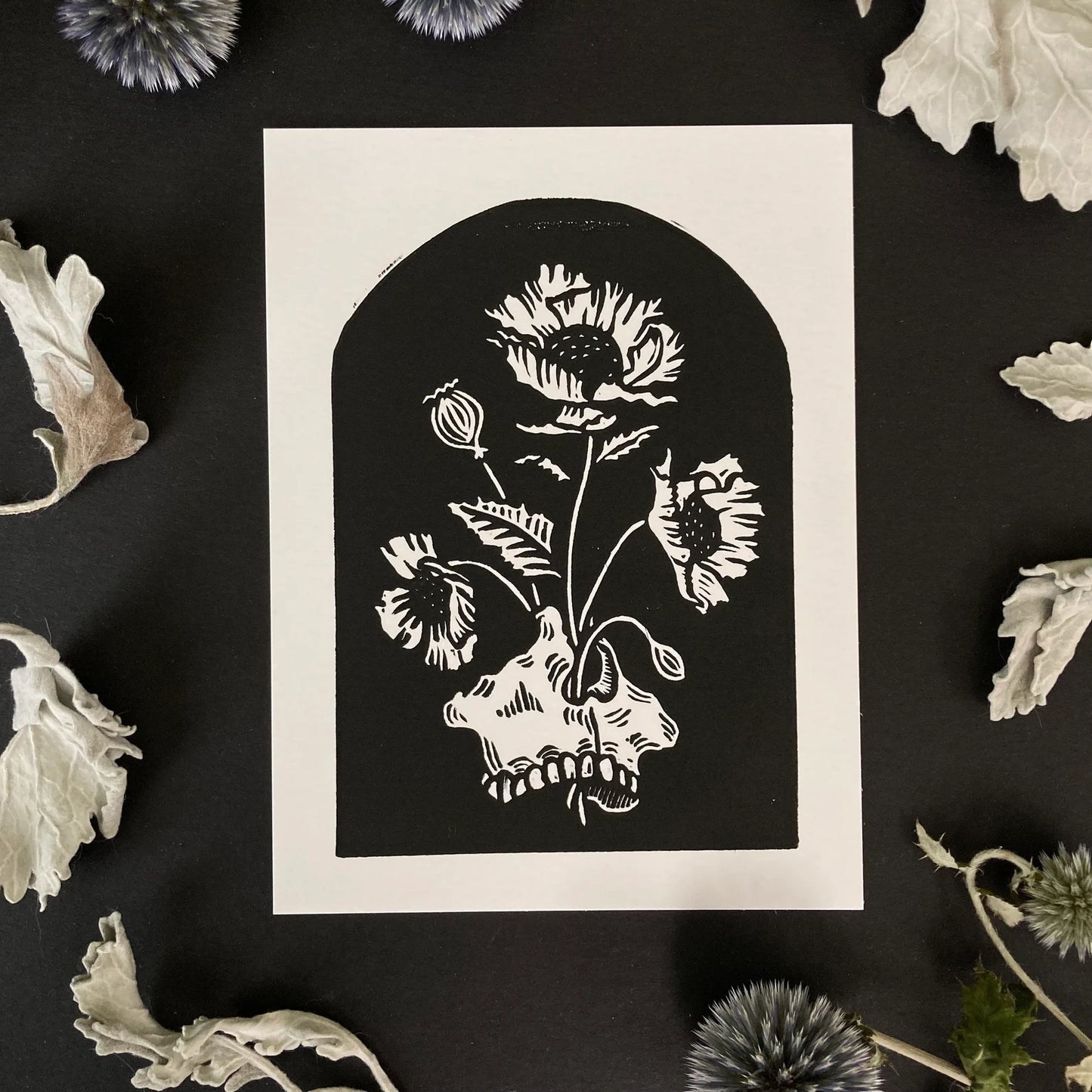 Moth & Bone "Fracture" Linocut Print