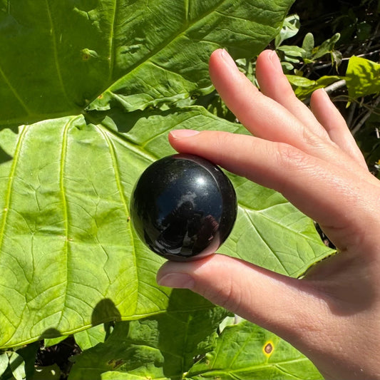 Black Obsidian Sphere w/Stand