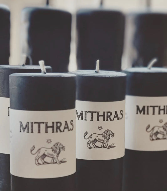 Mithras Rustic Black Beeswax Pillar Candles