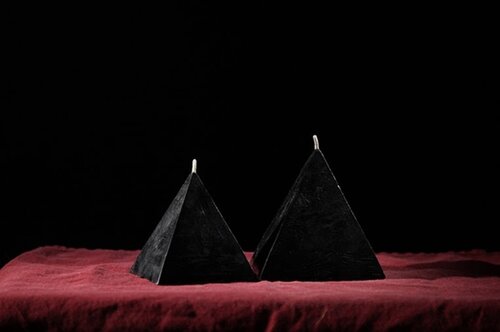 Mithras Black Beeswax "Seshet" Pyramid Candles