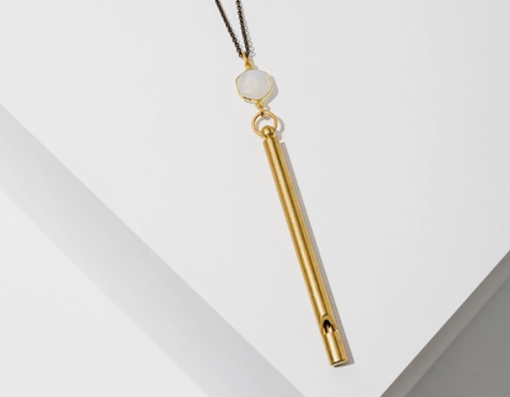 Larissa Loden Gemstone Whistle Drop Necklace
