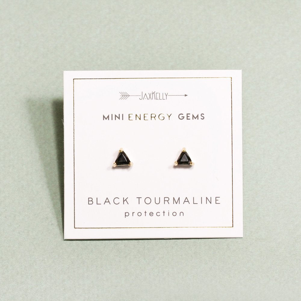 JaxKelly Mini Black Tourmaline Energy Studs